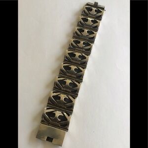 Olde Heavy Mexico Sterling Cut Out Bracelet 50G.
